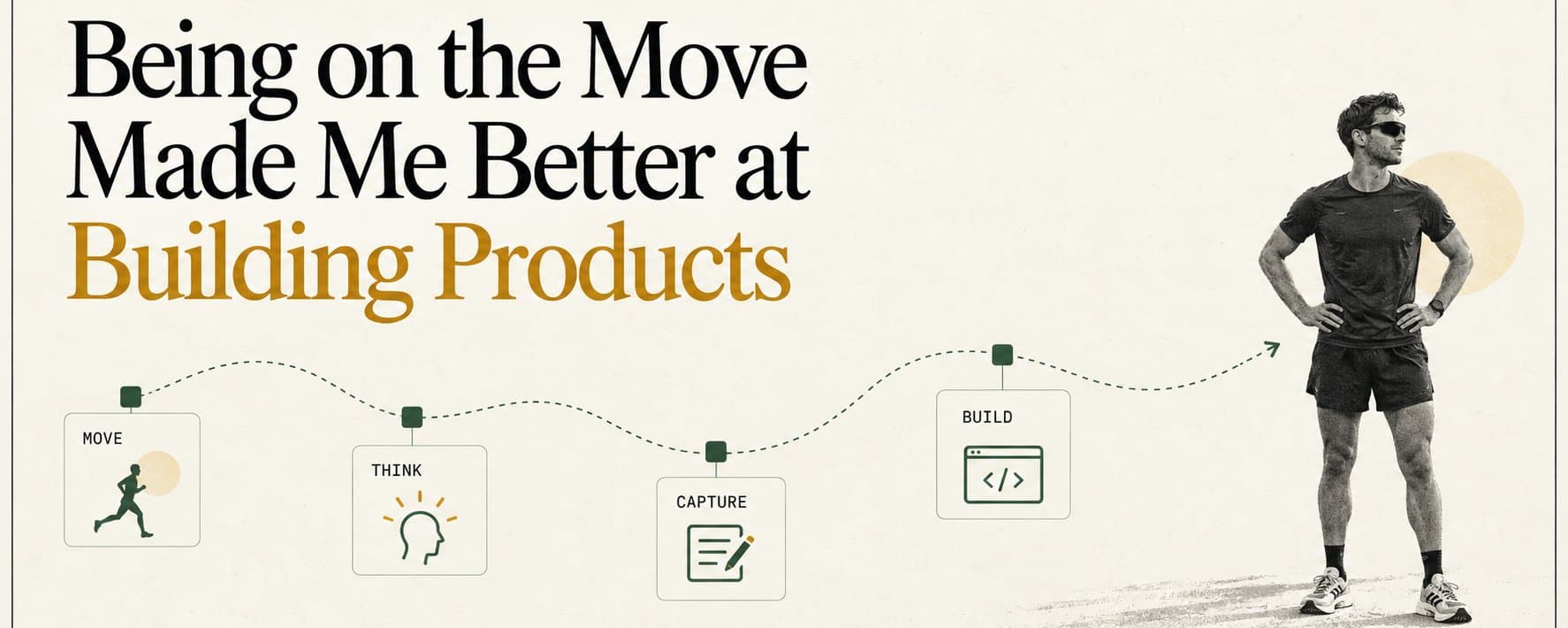Original cover for “Being on the Move Made Me Better at Building Products”.